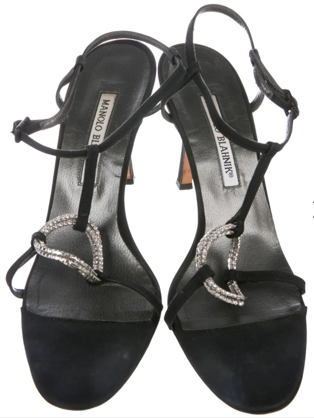 Manolo Blahnik Canvas Embellished Sandals Size: 8.5